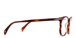Shop DAVID BECKHAM Rectangle Eyeglasses in Red Havana online.