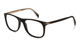 Shop DAVID BECKHAM Rectangle Eyeglasses in Black online.