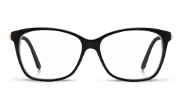Shop JIMMY CHOO Rectangle Eyeglasses in Black online.