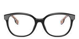 Shop BURBERRY Square Eyeglasses in Black online.