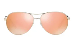 Shop BURBERRY Pilot Sunglasses in Light Gold online.