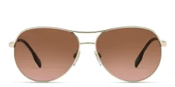 Shop BURBERRY Pilot Sunglasses in Light Gold online.