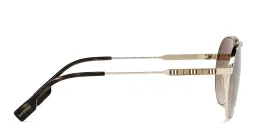Shop BURBERRY Pilot Sunglasses in Light Gold online.