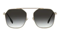 Shop BURBERRY Square Sunglasses in Light Gold online.