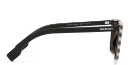 Shop BURBERRY Square Sunglasses in Black online.