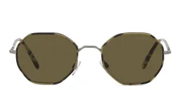 Shop GIORGIO ARMANI Irregular Sunglasses in Matte Gunmetal online.