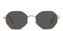 Shop GIORGIO ARMANI Irregular Sunglasses in Matte Gunmetal/Red Havana online.