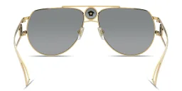 Shop VERSACE Medusa Pilot Sunglasses in Gold online.
