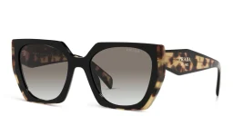 Shop PRADA Rectangle Sunglasses in Black online.