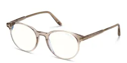 تسوق نظارة طبية بإطار دائري توم فورد بلون shiny light brown أونلاين.