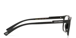 Shop Dolce & Gabbana Wide Rectangle Eyeglasses in Matte Black online.