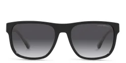 Shop Emporio Armani Pillow Sunglasses in Black online.