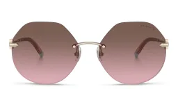 Shop TIFFANY Irregular Sunglasses in Pale Gold online.