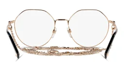 Shop VALENTINO V Logo Irregular Eyeglasses with Removable Chain in Rose Gold online.
