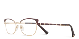 Shop VALENTINO Stud Cat-Eye Eyeglasses in Burgundy online.
