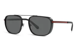 Shop BVLGARI Rectangle Sunglasses in Matte Black online.
