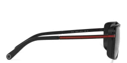 Shop BVLGARI Rectangle Sunglasses in Matte Black online.