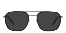 Shop BVLGARI Rectangle Sunglasses in Matte Gunmetal online.