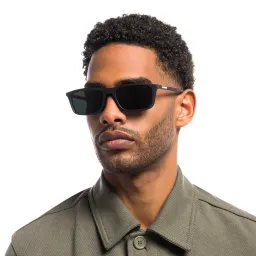 Shop Emporio Armani Rectangle Eyeglasses in Matte Black online.