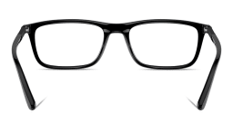 Shop Emporio Armani Logo Signature Wide Rectangle Eyeglasses in Black online.