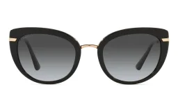 Shop BVLGARI Cat Eye Sunglasses in Black online.