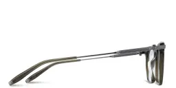 Shop AKONI Unisex Square Eyeglasses in Green online.