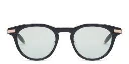 Shop AKONI Gemini Unisex Round Eyeglasses in Black online.