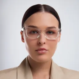 Shop AKONI Gamma Cat Eye Eyeglasses in Clear online.
