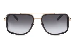 Shop AKONI Stargazer Aviator Sunglasses Large in Gold online.