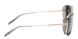 Shop AKONI Stargazer Aviator Sunglasses Large in Gold online.