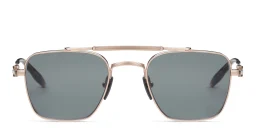 Shop AKONI Europa Unisex Square Sunglasses in Gold online.
