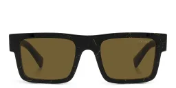 Shop PRADA Rectangle Sunglasses in Black online.