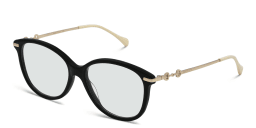 Shop GUCCI Cat Eye Eyeglasses in Gold online.