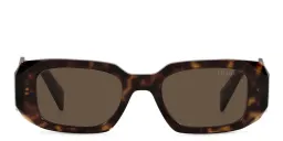 Shop PRADA Rectangle Sunglasses in Tortoise online.