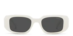 Shop PRADA Rectangle Sunglasses in White online.