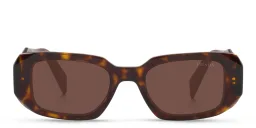 Shop PRADA Rectangle Sunglasses in Tortoise online.