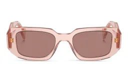 Shop PRADA Rectangle Sunglasses in Transparent Peach online.