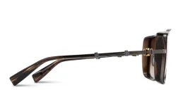 Shop BALMAIN Officier Unisex Square Sunglasses in Black online.