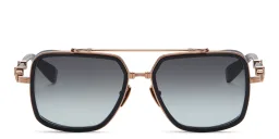 Shop BALMAIN Officier Unisex Square Sunglasses in Black online.