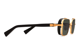 Shop BALMAIN Brigade-III Unisex Rectangle Sunglasses in Gold online.