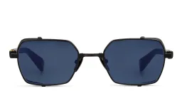 Shop BALMAIN Brigade-III Unisex Rectangle Sunglasses in Black online.