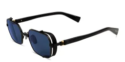 Shop BALMAIN Brigade-III Unisex Rectangle Sunglasses in Black online.