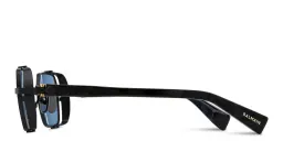 Shop BALMAIN Brigade-III Unisex Rectangle Sunglasses in Black online.
