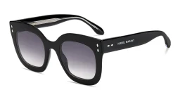Shop ISABEL MARANT Logo Signature Oversized Square Sunglasses in Black online.