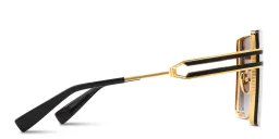 Shop BALMAIN Unisex Oversized Square Sunglasses in Black Gold online.