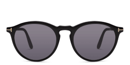 Shop TOM FORD Round Sunglasses in Shiny Black online.