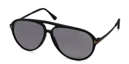 Shop TOM FORD Samson Pilot Sunglasses in Shiny Black online.