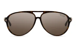 Shop TOM FORD Samson Pilot Sunglasses in Havana online.