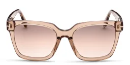 Shop TOM FORD Square Sunglasses in shiny light brown online.