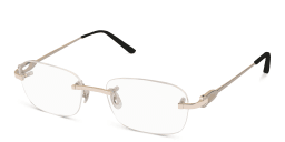Shop Cartier Signature 'C'de Cartier Rimless Eyeglasses in Silver online.